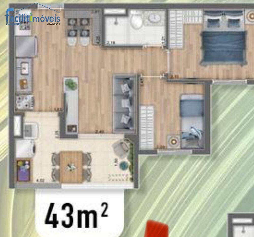 Apartamento, 3 quartos, 43 m² - Foto 7