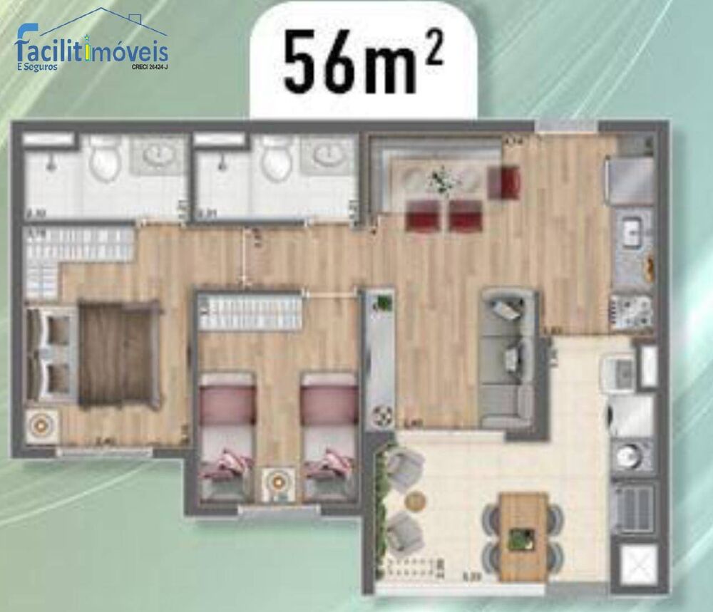 Apartamento, 3 quartos, 43 m² - Foto 6