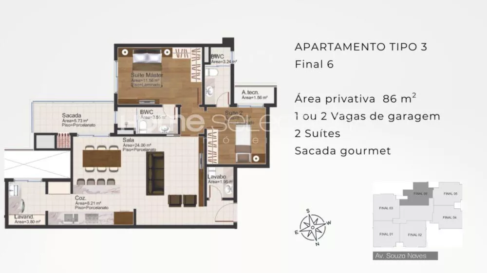 Apartamento, 3 quartos, 102 m² - Foto 3