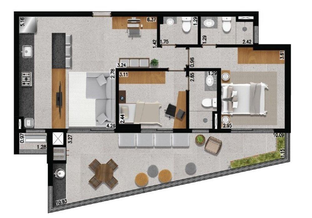 Apartamento, 2 quartos, 97 m² - Foto 1