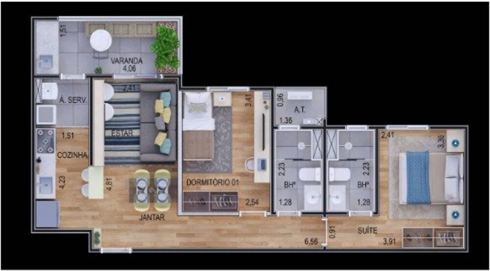 Apartamento, 2 quartos, 62 m² - Foto 3
