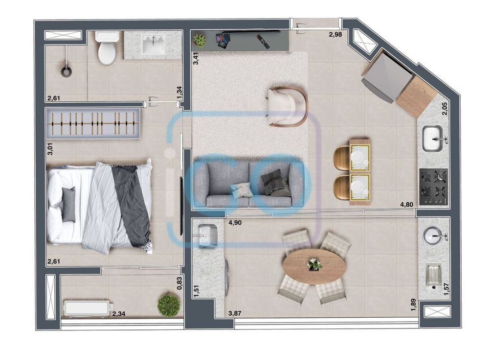 Apartamento, 1 quarto, 45 m² - Foto 8