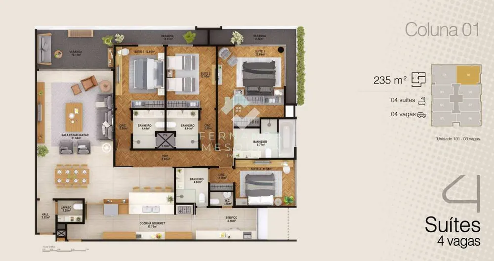 Apartamento, 4 quartos, 235 m² - Foto 12