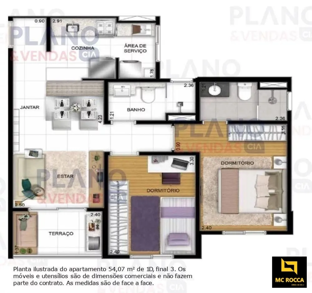 Apartamento, 1 quarto, 42 m² - Foto 3
