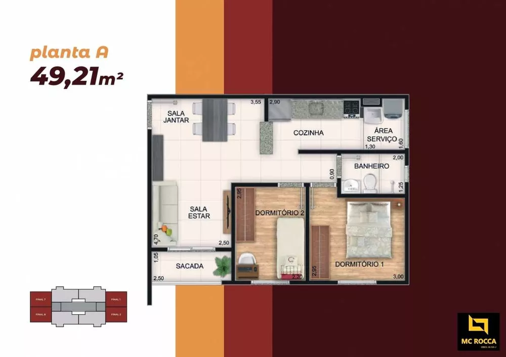 Apartamento, 2 quartos, 49 m² - Foto 1