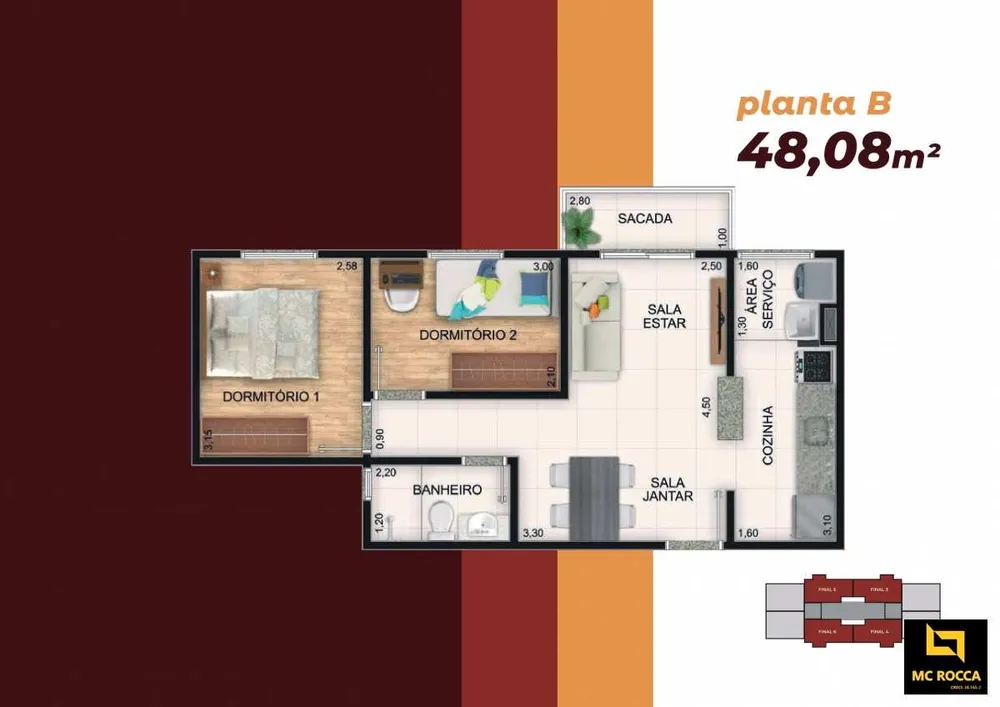 Apartamento, 2 quartos, 49 m² - Foto 15