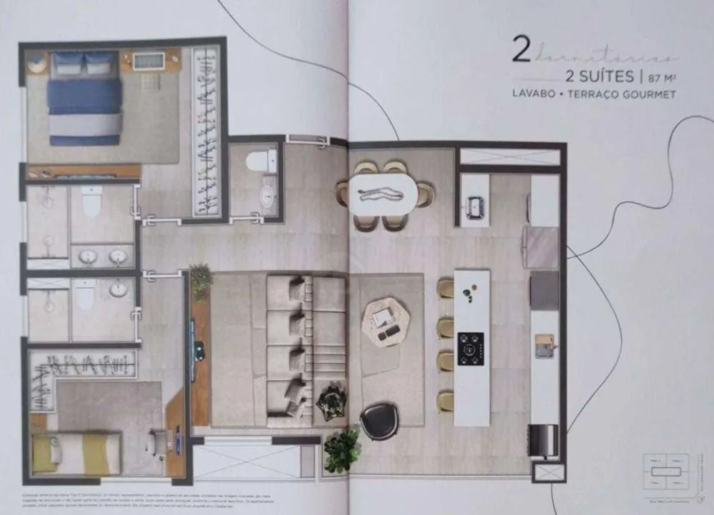 Apartamento, 2 quartos, 87 m² - Foto 2