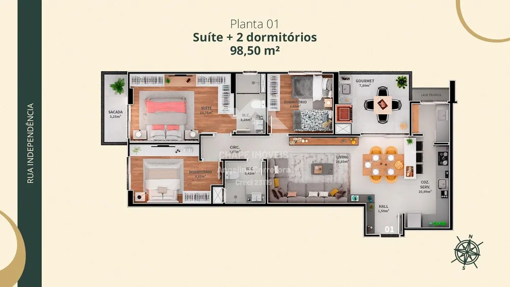 Apartamento, 2 quartos, 98 m² - Foto 1