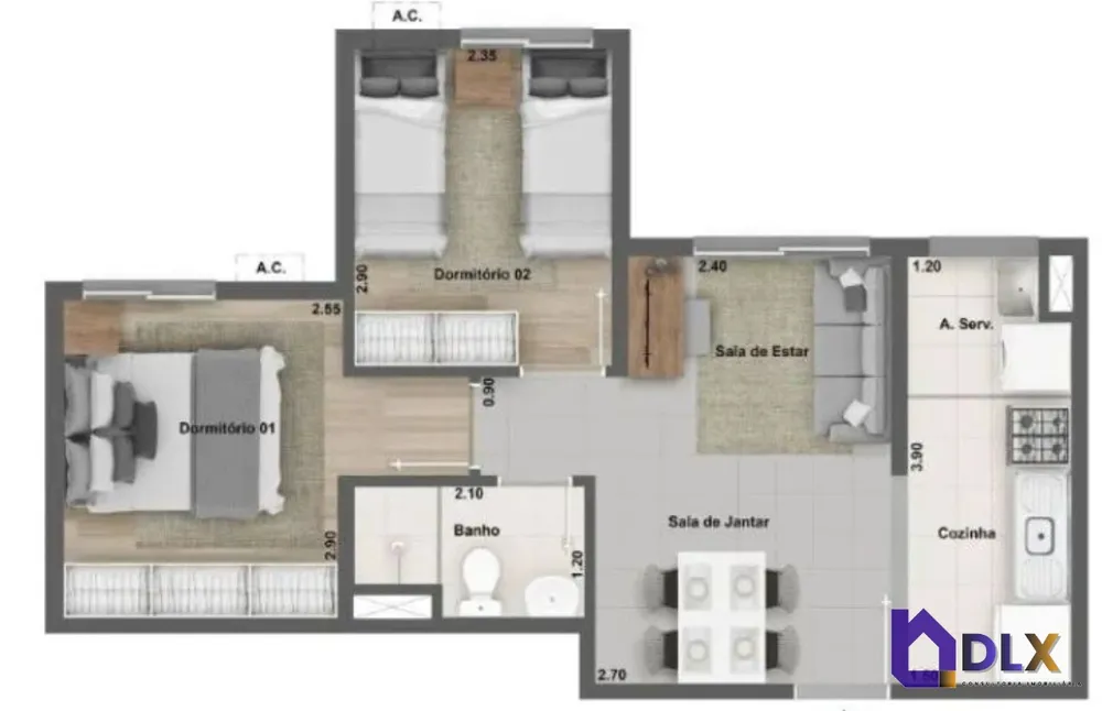 Apartamento, 2 quartos, 43 m² - Foto 36