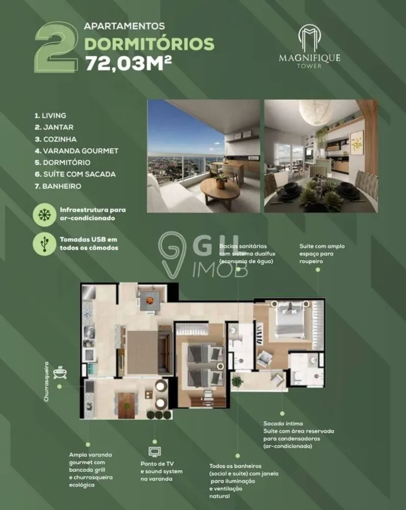 Apartamento, 2 quartos, 72 m² - Foto 2