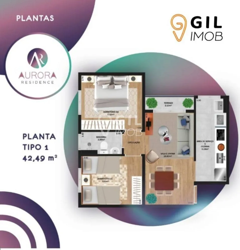Apartamento, 2 quartos, 42 m² - Foto 2