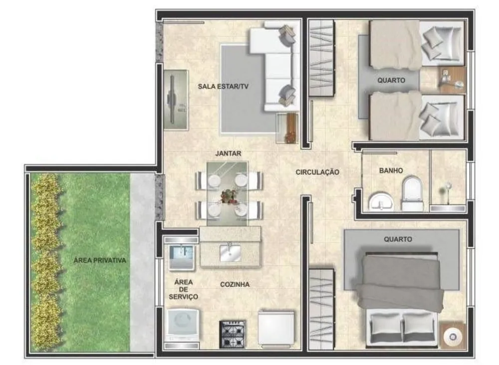 Apartamento, 2 quartos, 54 m² - Foto 3