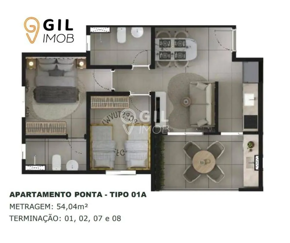 Apartamento, 2 quartos, 54 m² - Foto 1