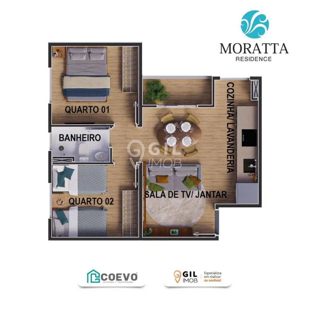 Apartamento, 2 quartos, 44 m² - Foto 1