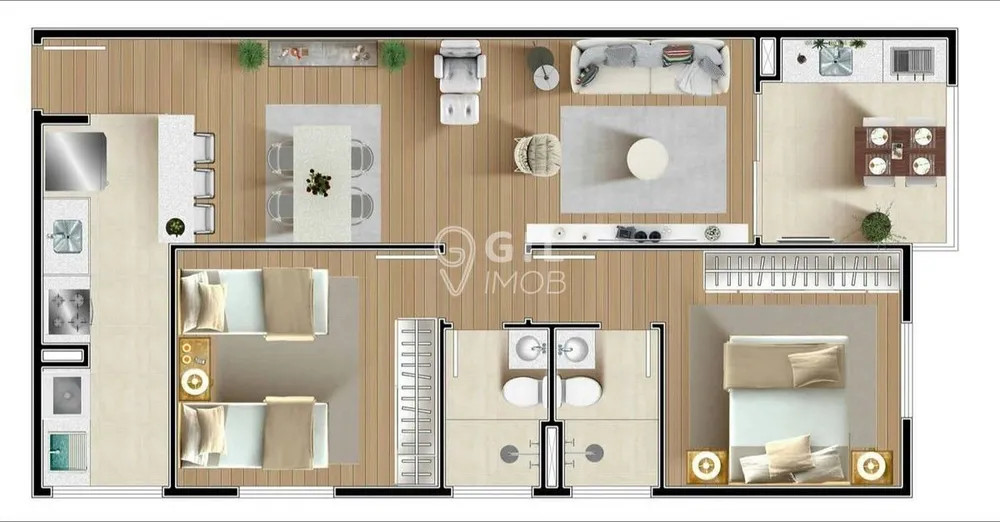 Apartamento, 2 quartos, 68 m² - Foto 1