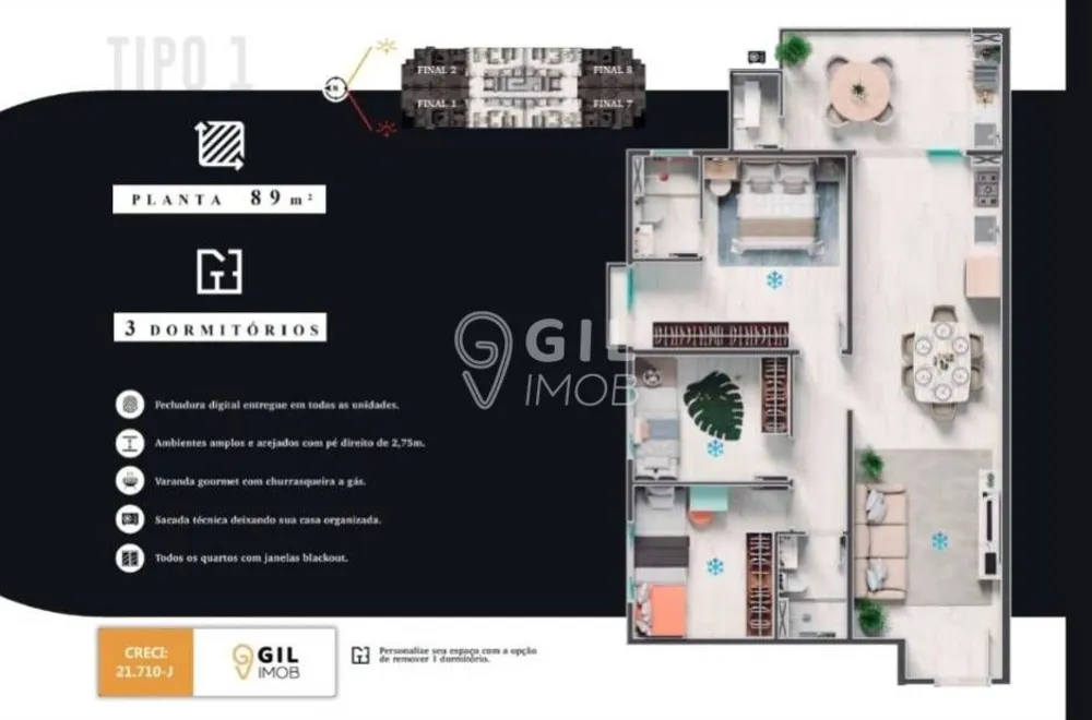 Apartamento, 3 quartos, 89 m² - Foto 2