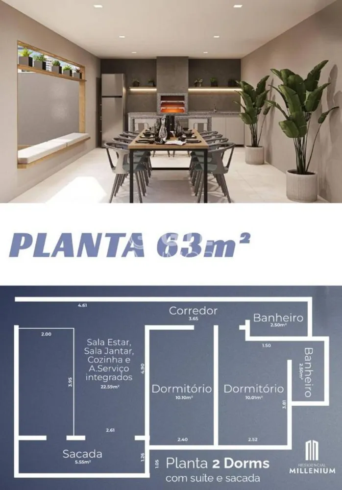 Apartamento, 2 quartos, 63 m² - Foto 9