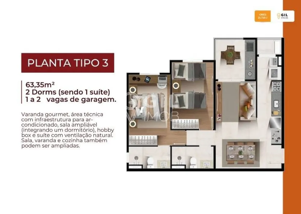 Apartamento, 2 quartos, 58 m² - Foto 15