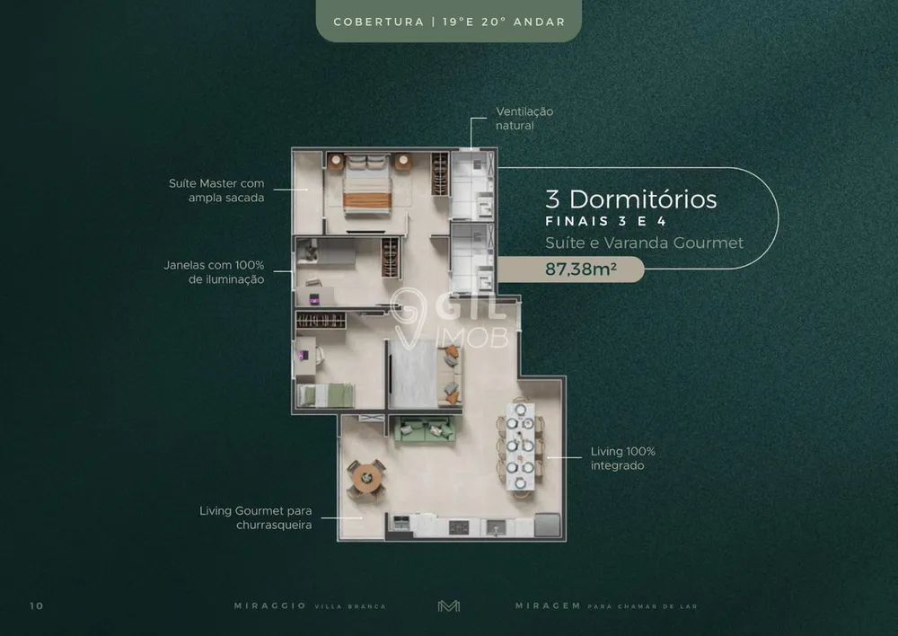 Cobertura, 3 quartos, 87 m² - Foto 13