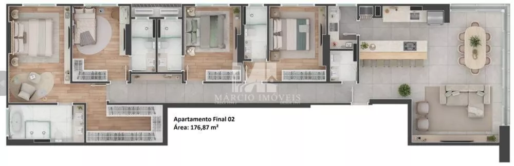 Apartamento, 3 quartos, 177 m² - Foto 2