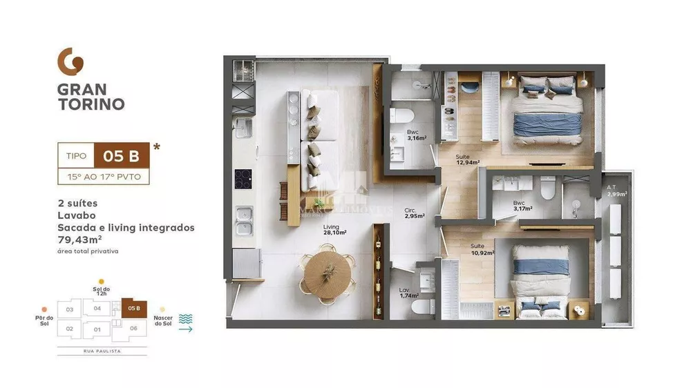 Apartamento, 3 quartos, 77 m² - Foto 4