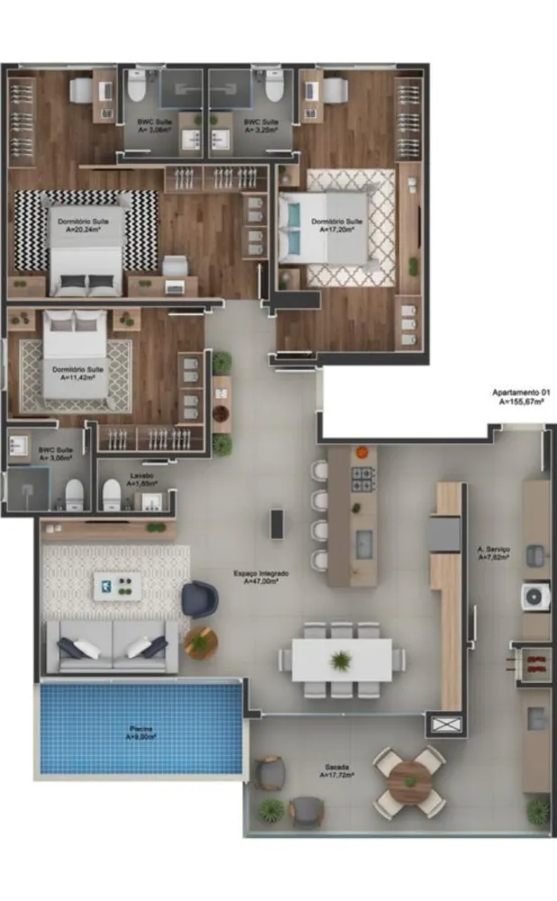 Apartamento, 1 quarto, 51 m² - Foto 3