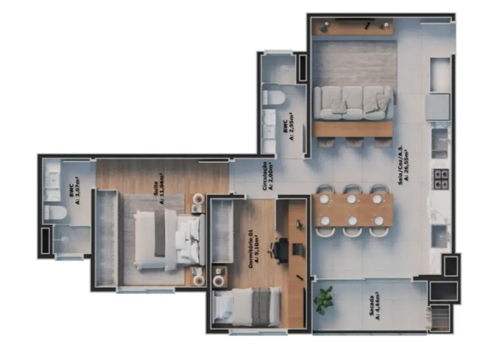 Apartamento, 2 quartos, 65 m² - Foto 1