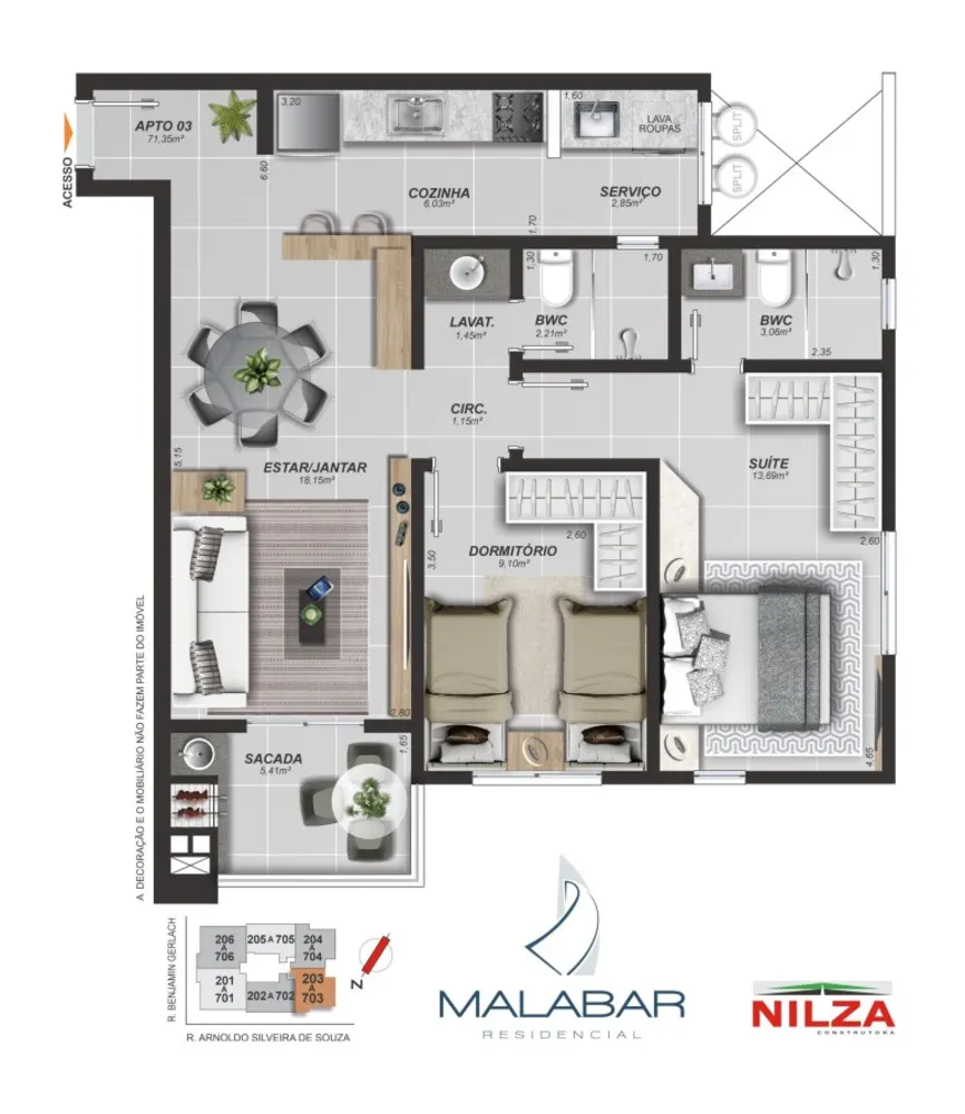 Apartamento, 2 quartos, 68 m² - Foto 8