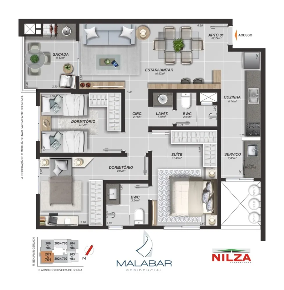 Apartamento, 2 quartos, 68 m² - Foto 6