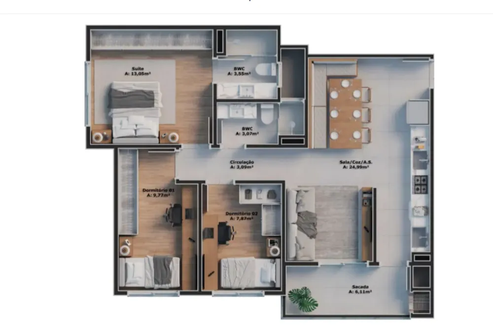 Apartamento, 3 quartos, 82 m² - Foto 1