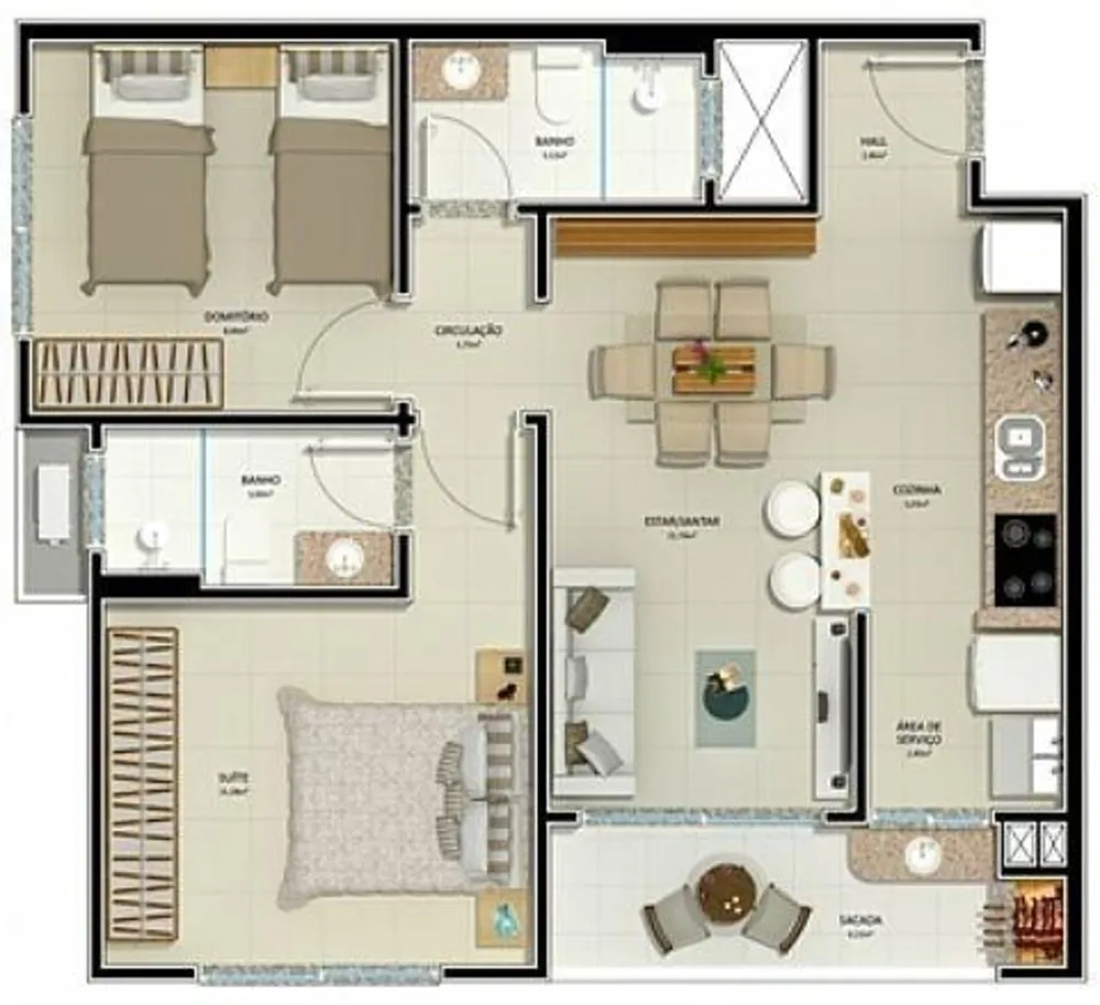Apartamento, 2 quartos, 75 m² - Foto 4