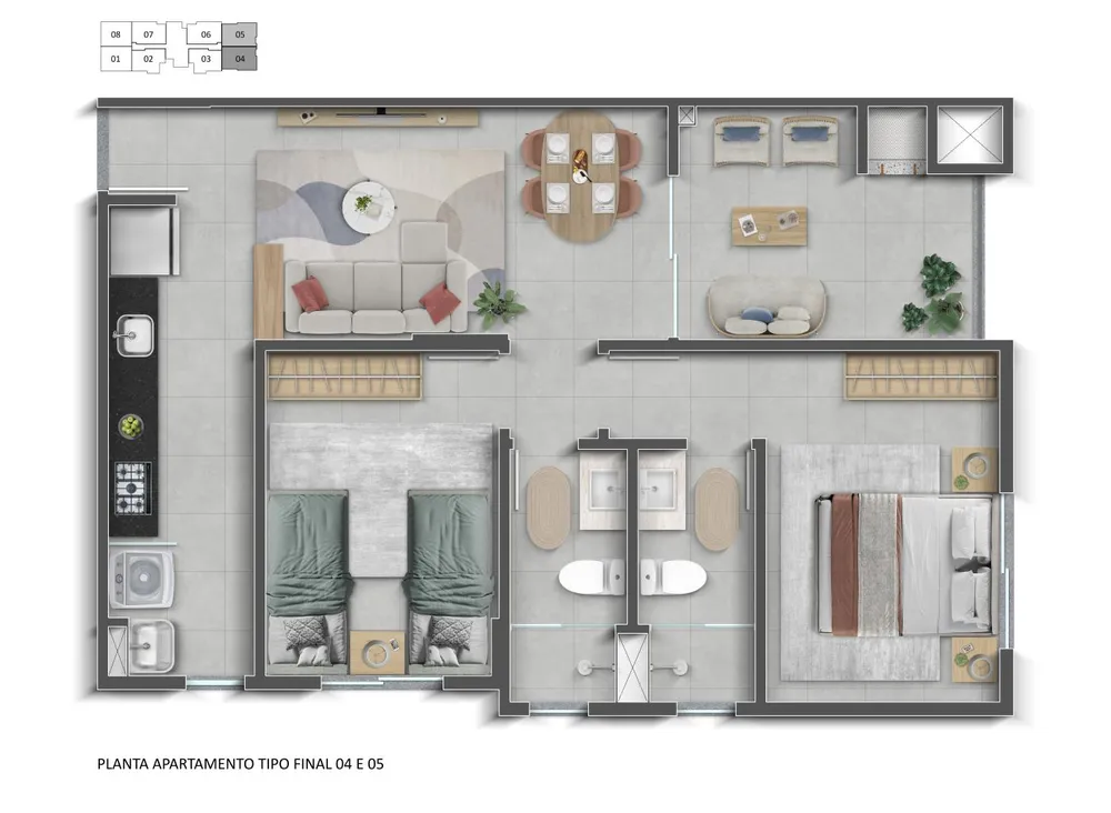 Apartamento, 2 quartos, 55 m² - Foto 16