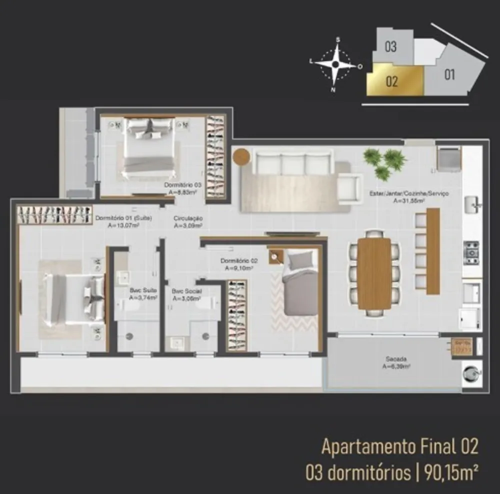 Apartamento, 2 quartos, 76 m² - Foto 9