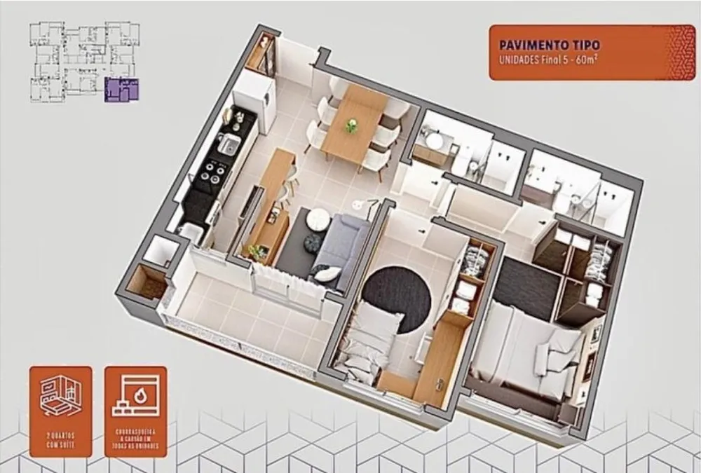Apartamento, 2 quartos, 60 m² - Foto 4