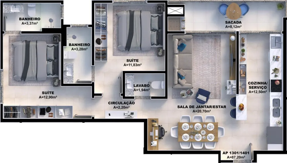 Apartamento, 3 quartos, 88 m² - Foto 2
