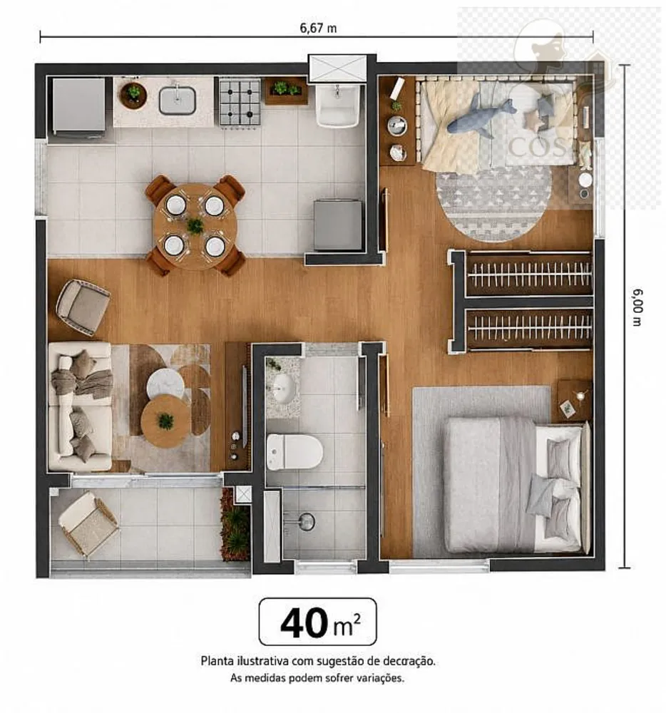 Apartamento, 2 quartos, 41 m² - Foto 1