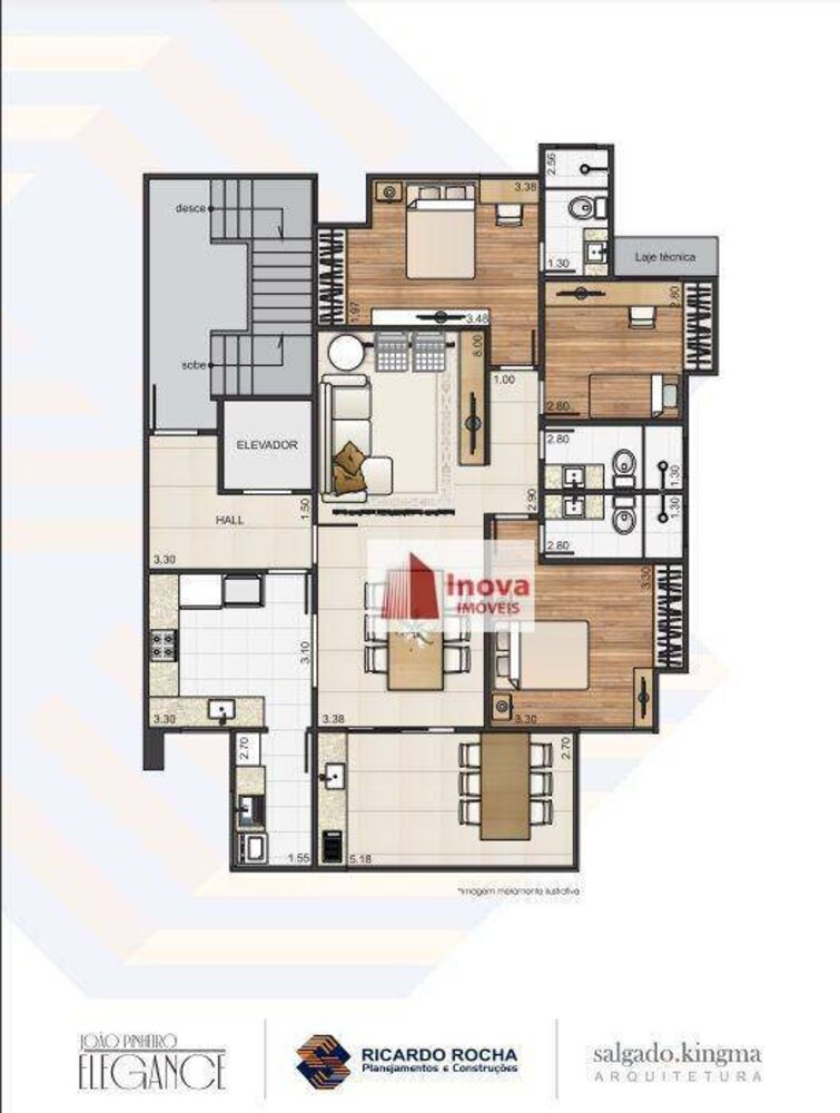 Apartamento à venda com 3 quartos, 104m² - Foto 2