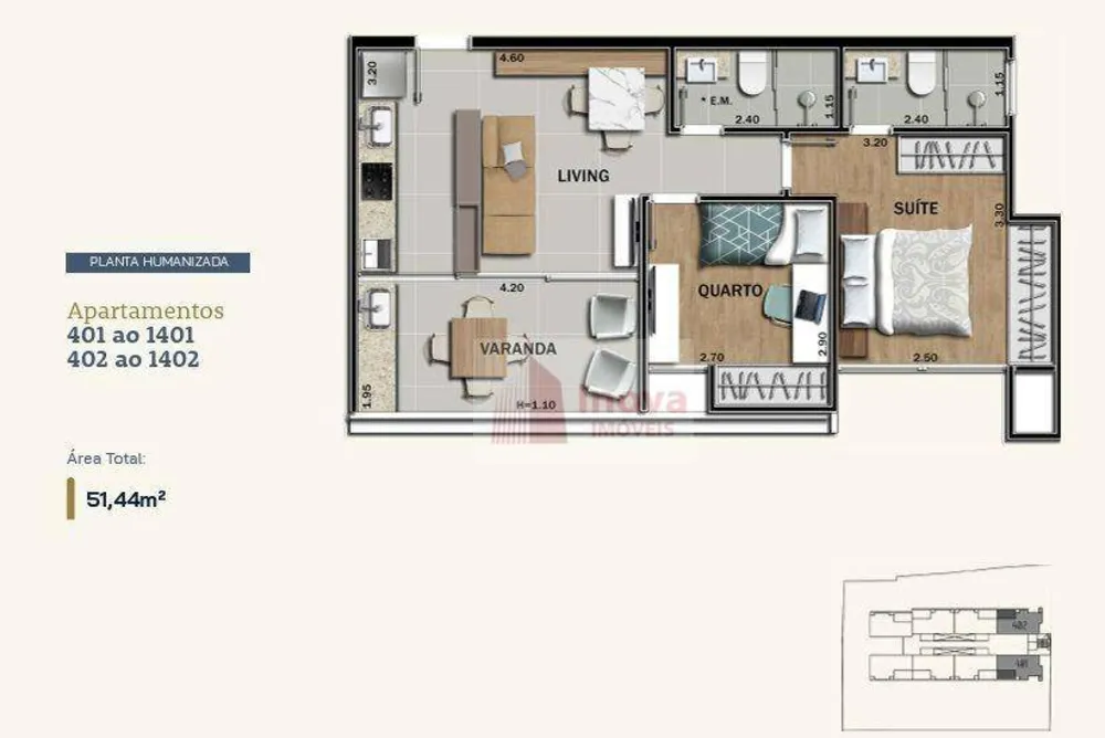 Apartamento, 2 quartos, 51 m² - Foto 11