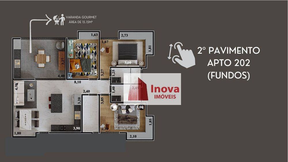 Apartamento, 3 quartos, 100 m² - Foto 3