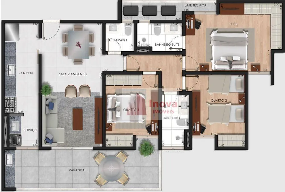 Apartamento, 3 quartos, 114 m² - Foto 3