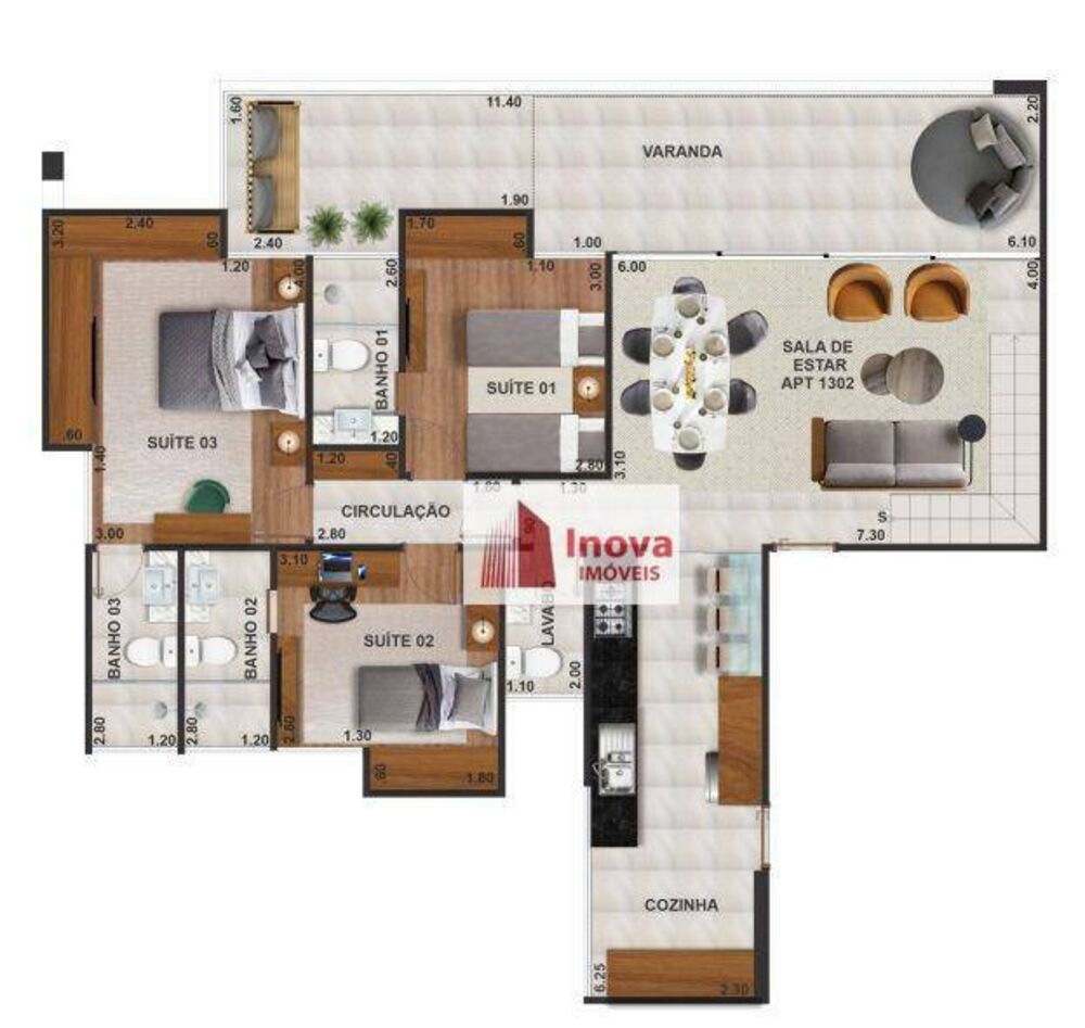 Apartamento à venda com 3 quartos, 120m² - Foto 8