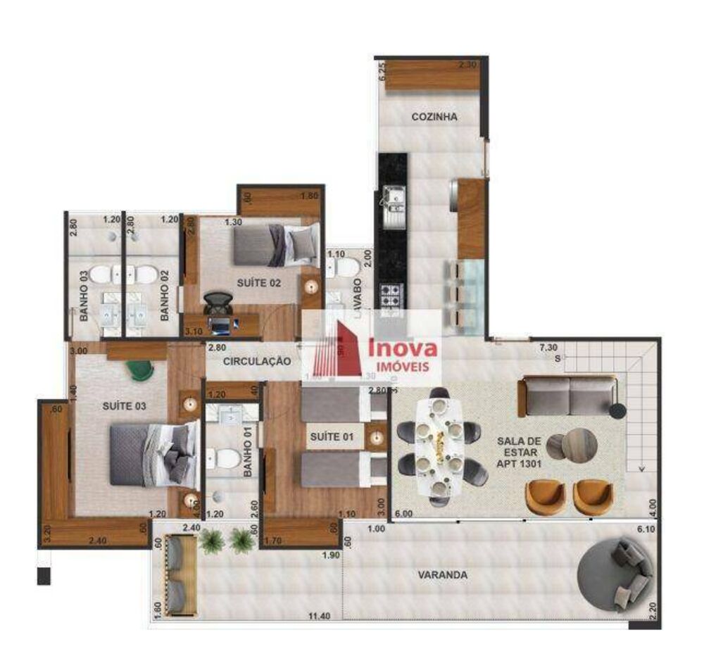 Apartamento à venda com 3 quartos, 120m² - Foto 7