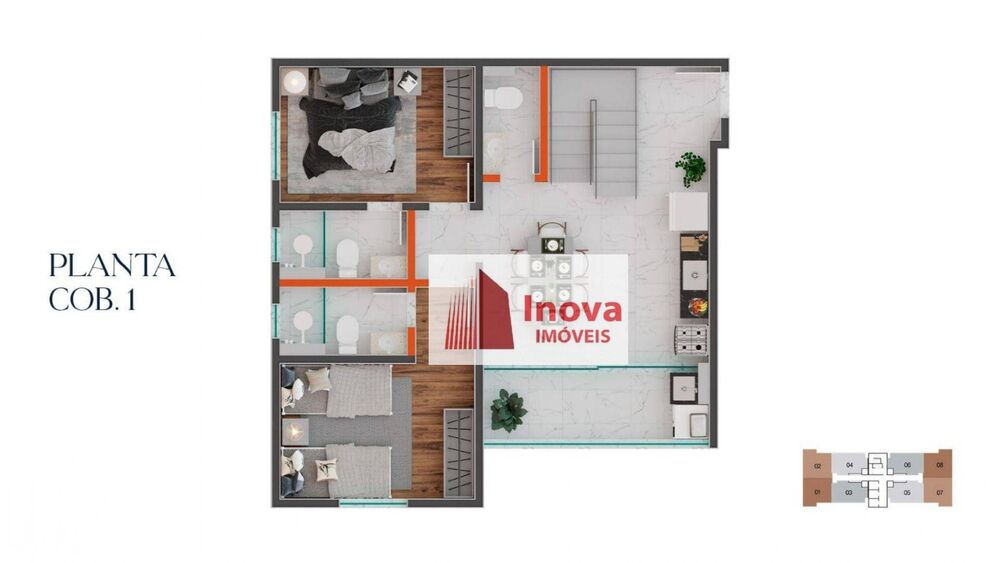 Apartamento, 2 quartos, 55 m² - Foto 1