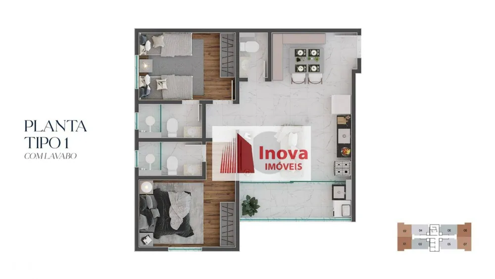 Apartamento, 2 quartos, 55 m² - Foto 3