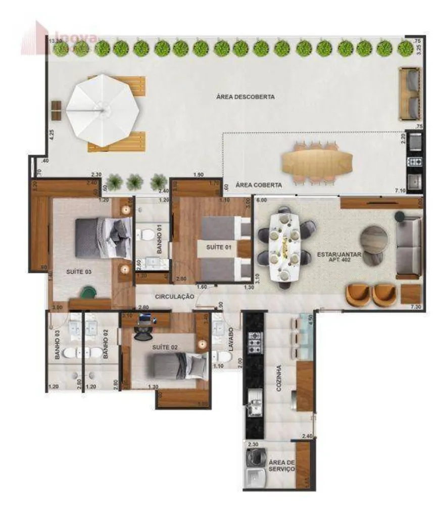 Apartamento, 3 quartos, 170 m² - Foto 3