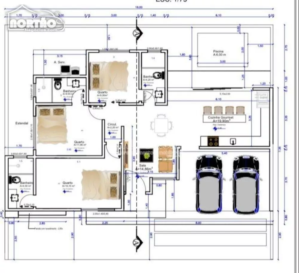Casa, 1 quarto, 134 m² - Foto 2