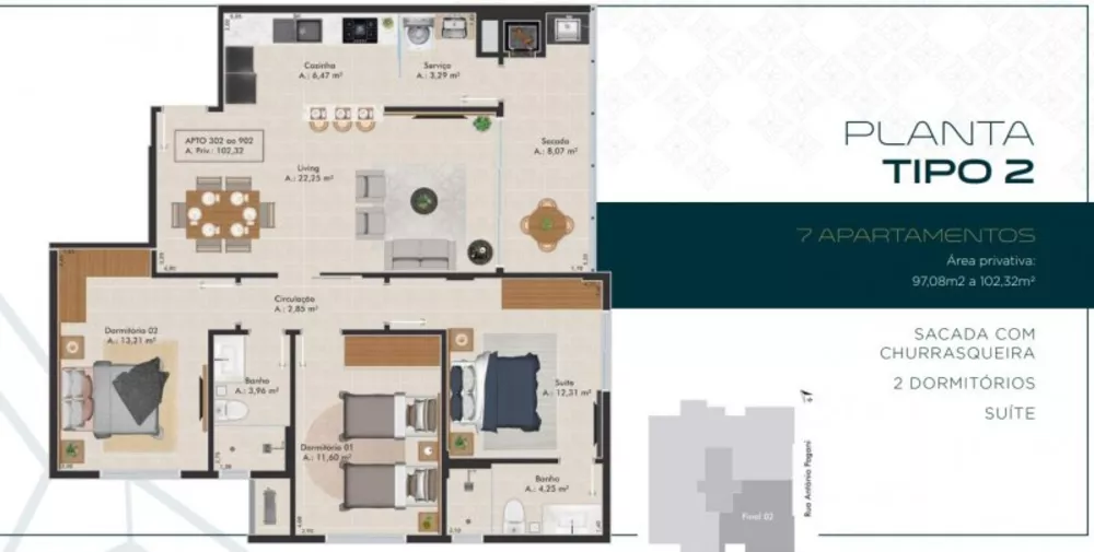 Apartamento, 97 m² - Foto 3