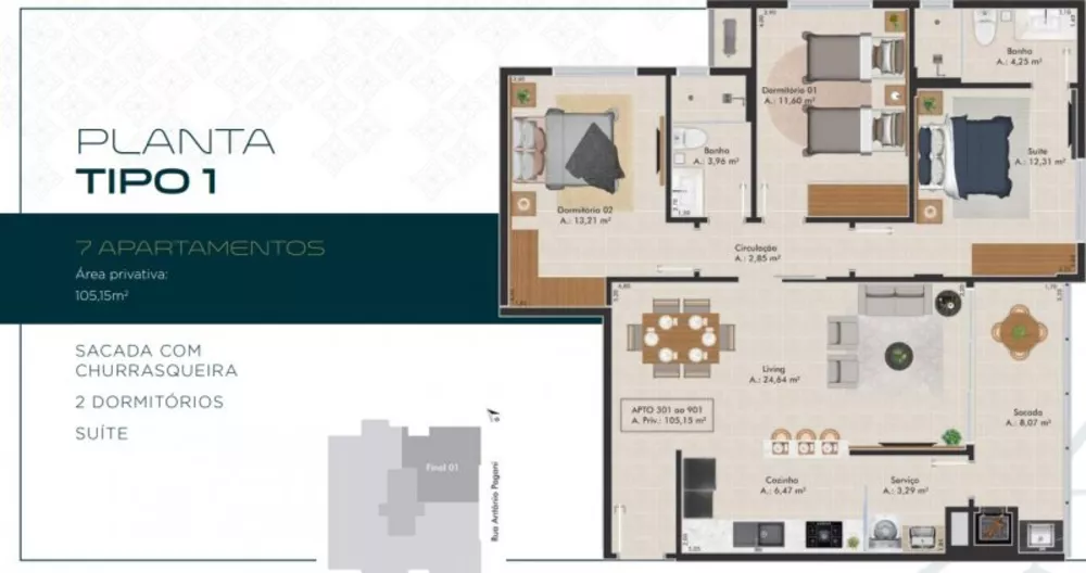Apartamento, 97 m² - Foto 1