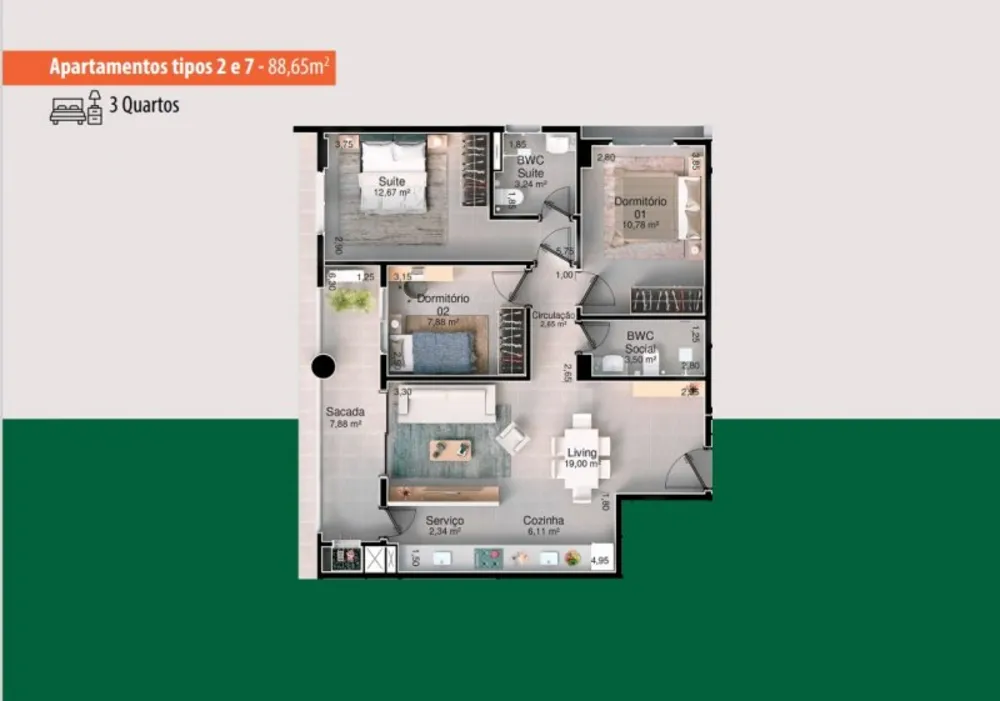 Apartamento, 2 quartos, 75 m² - Foto 17