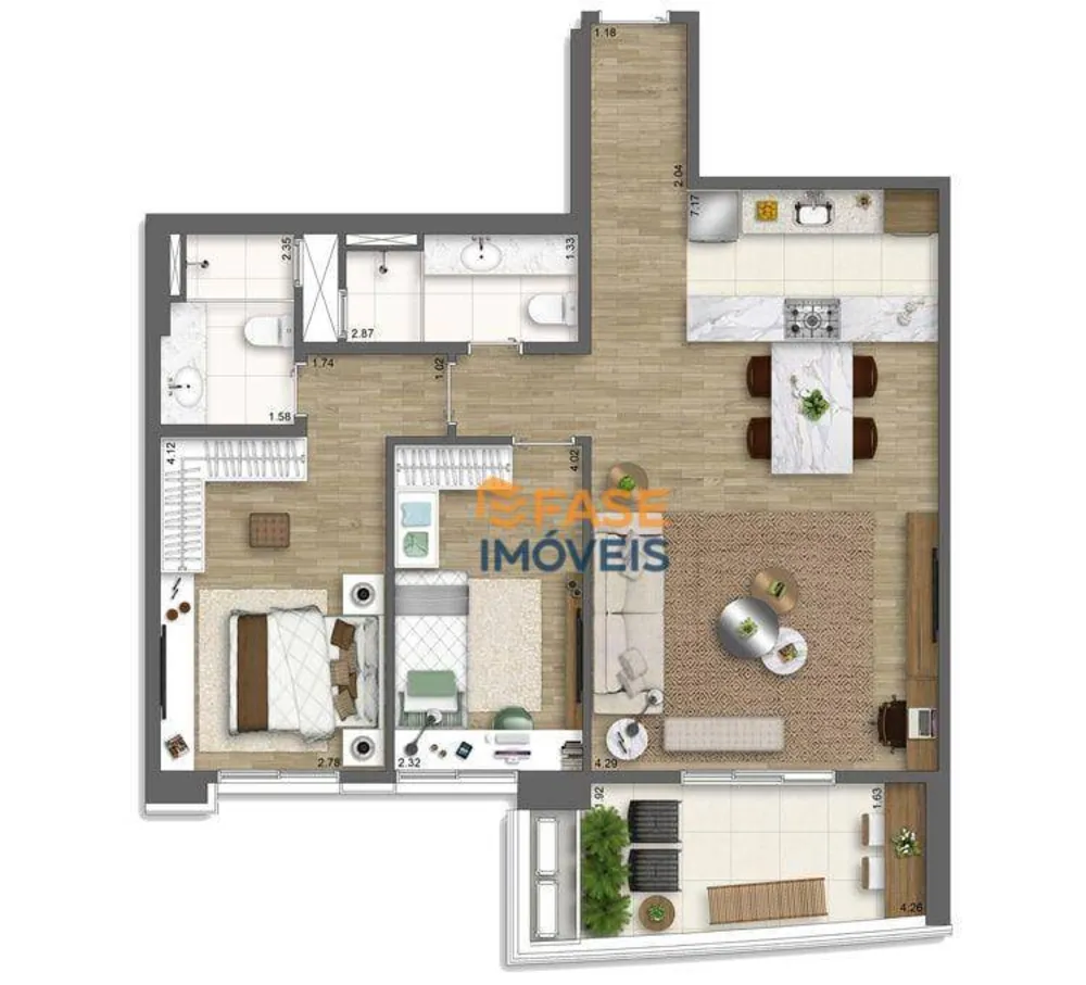 Apartamento, 2 quartos, 82 m² - Foto 2